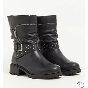 Torrid studded faux leather moto boots